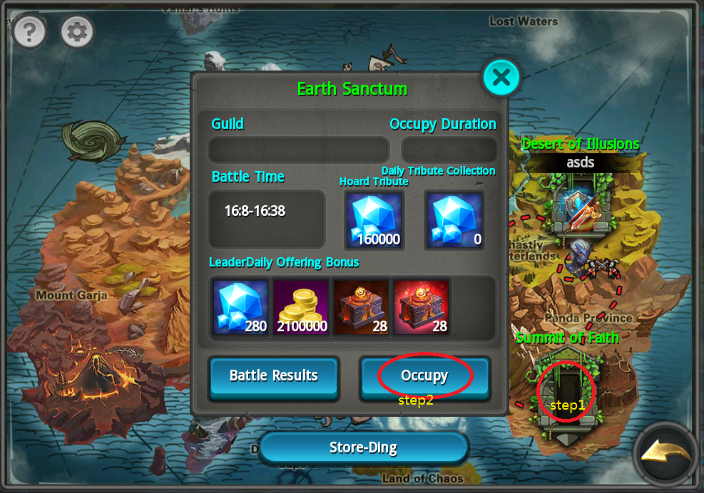Occupation steps, sorry for the missing picture.